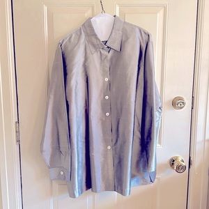 Coldwater Creek Women’s Petite XL Slubbed Silk Dressy Blouse Long Sleeve
